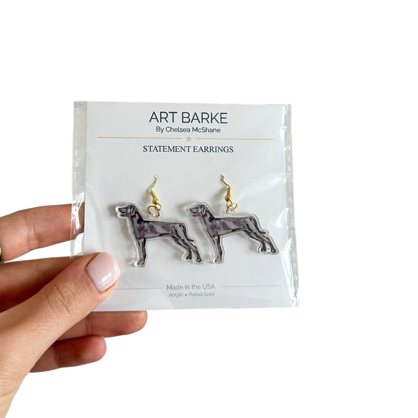 "Weimaraner" Earrings