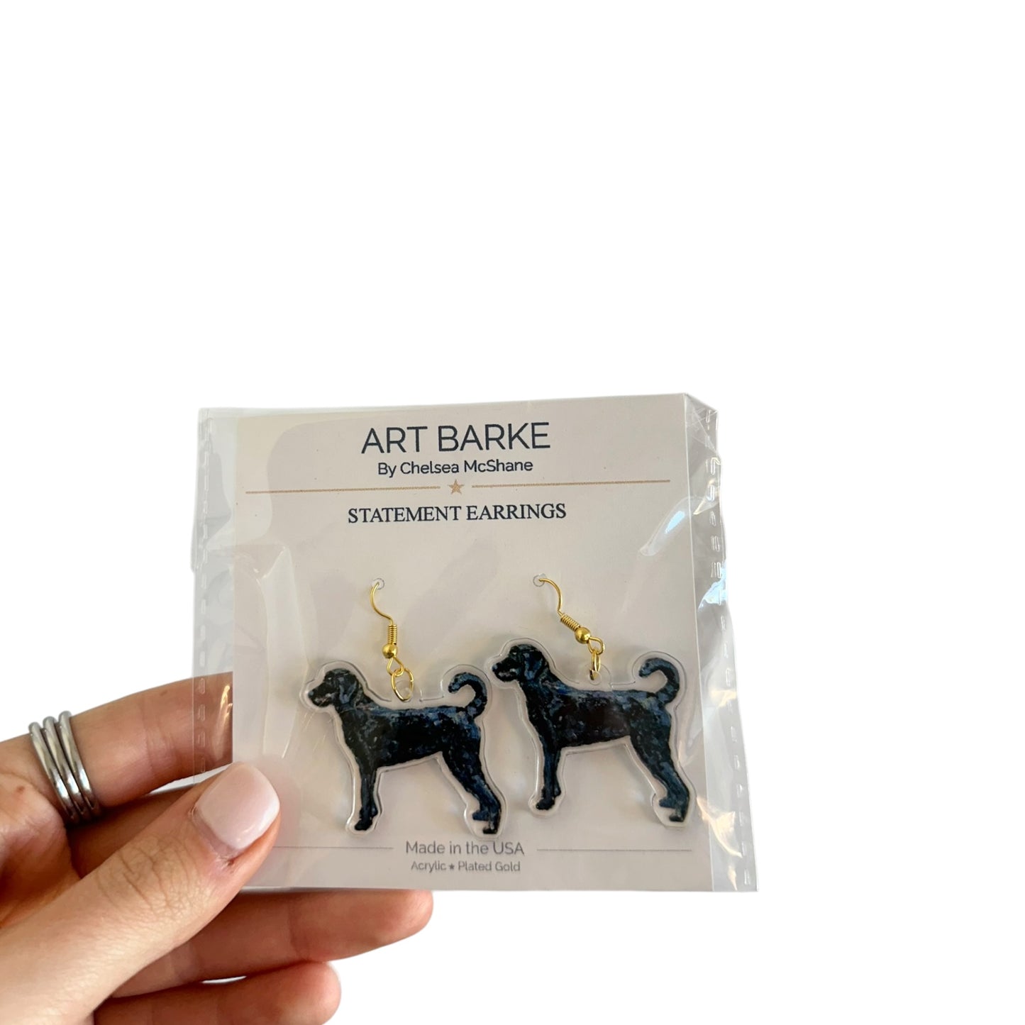 "Labradoodle Black" Earrings