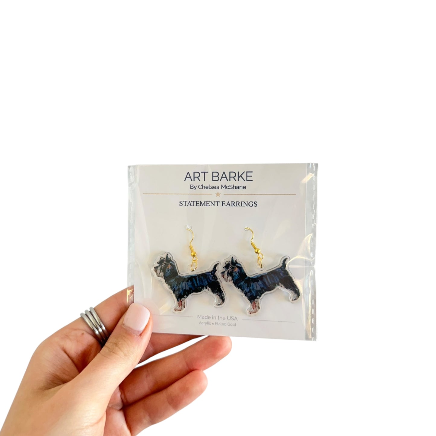 "Yorkie Black & Tan" Earrings