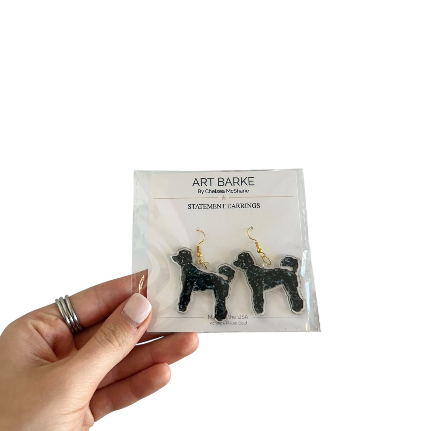 "Poodle Black" Earrings