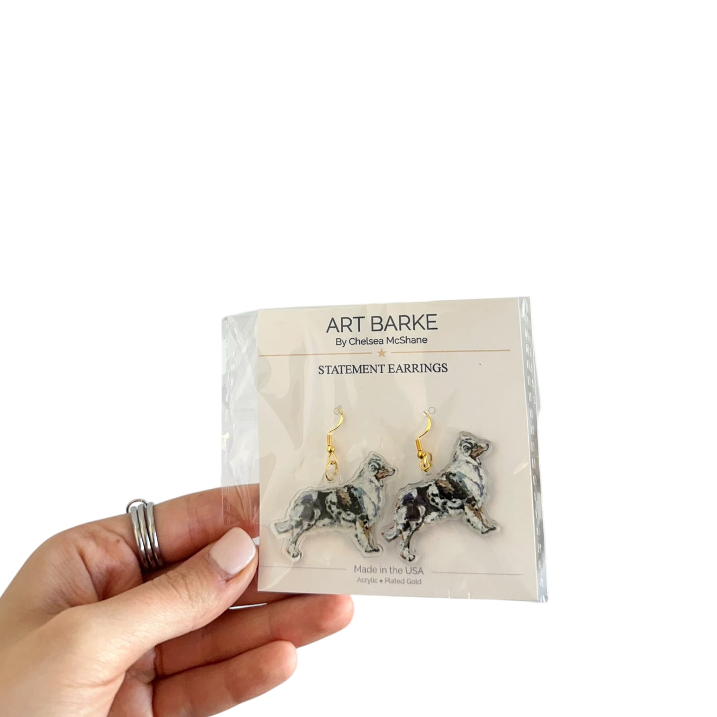 "Australian Shepherd Blue Merle" Earrings