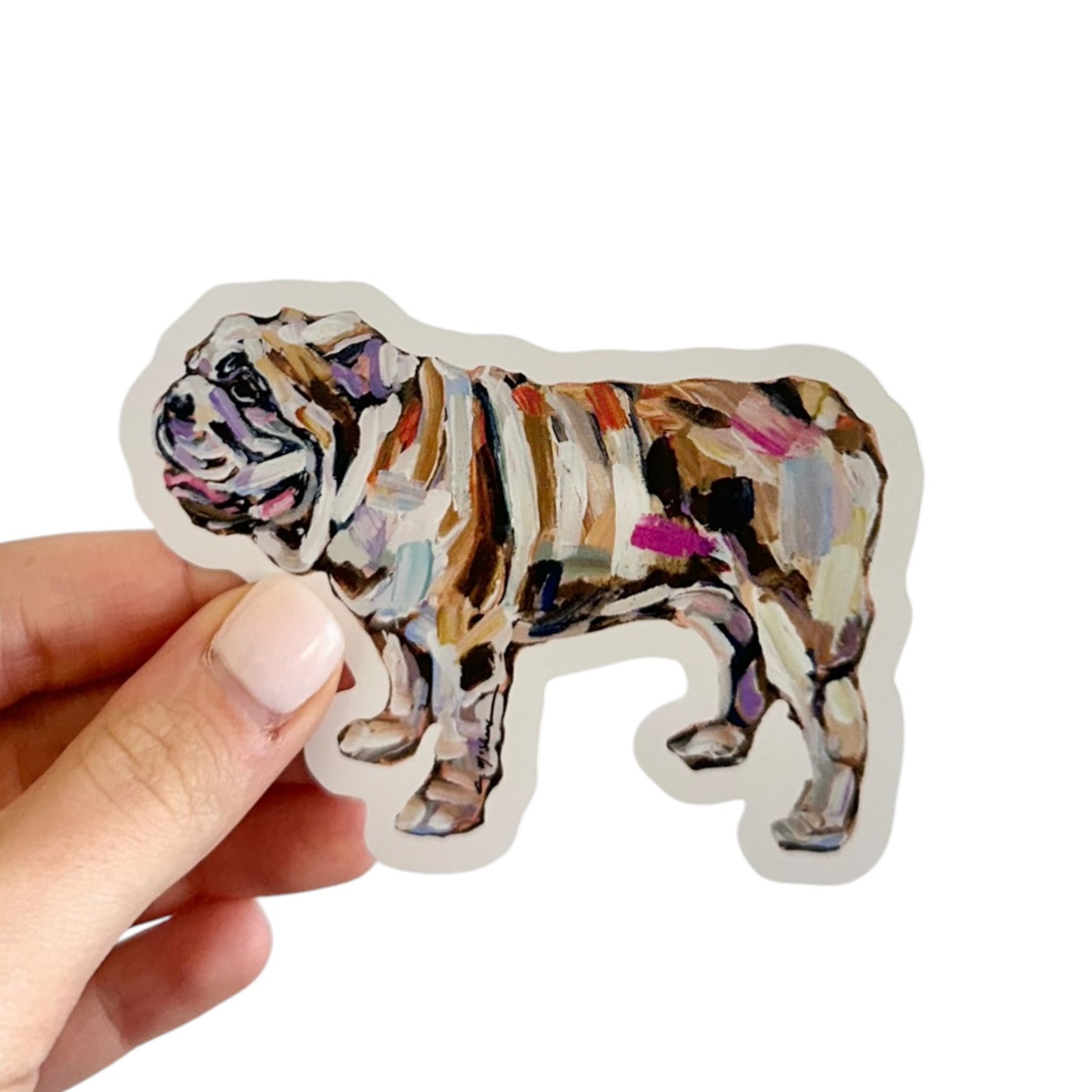 "English Bulldog Abstract" Sticker