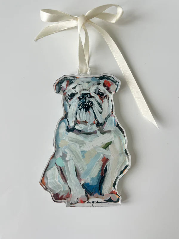 "English Bulldog White" Ornament (Mix + Match 10 MOQ)