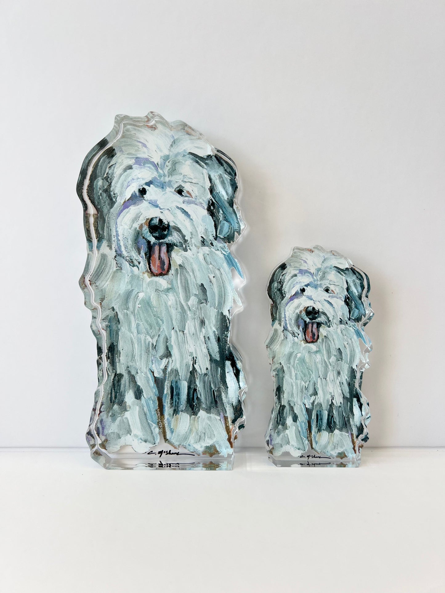 "Old English Sheepdog Gray & White" acrylic