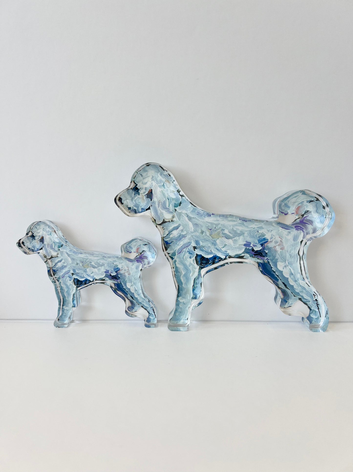 "Goldendoodle White" acrylic
