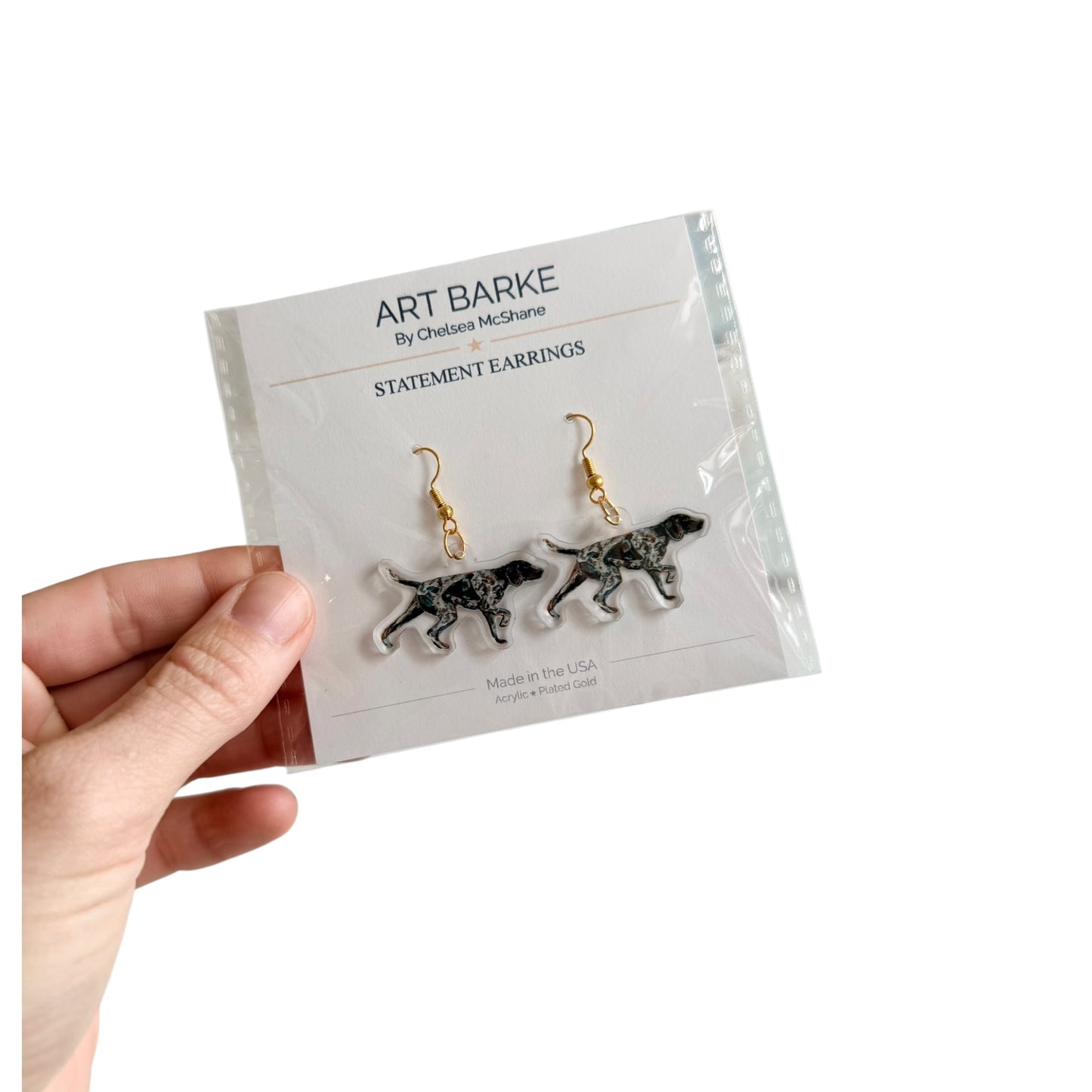 "German Shorthaired Pointer Pointing" Earrings