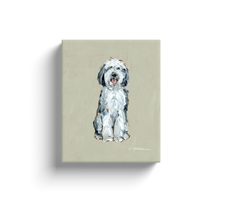 "Doodle gray & white" canvas print