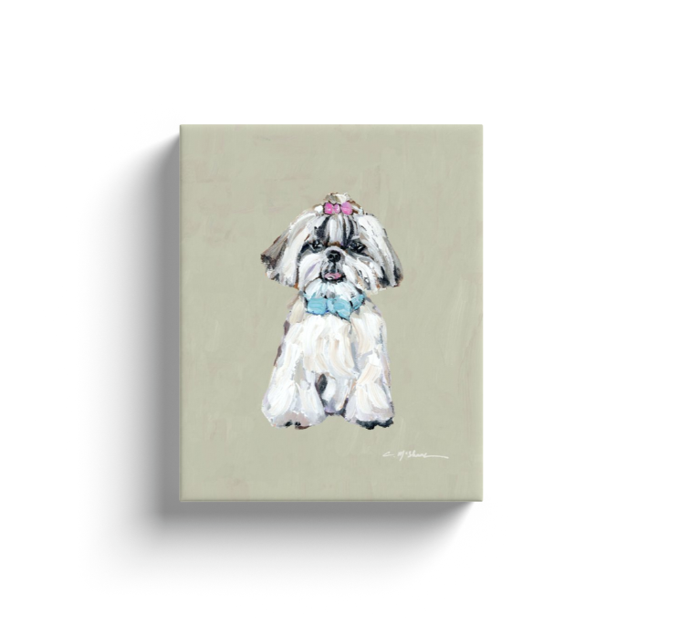 "Shih Tzu with Hair Bow" canvas print