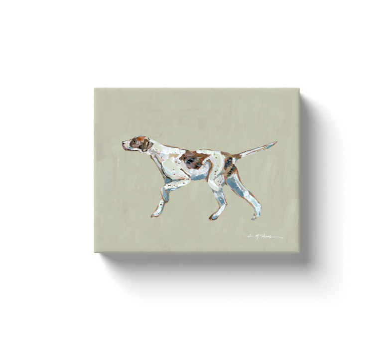 "English Pointer Orange" canvas print