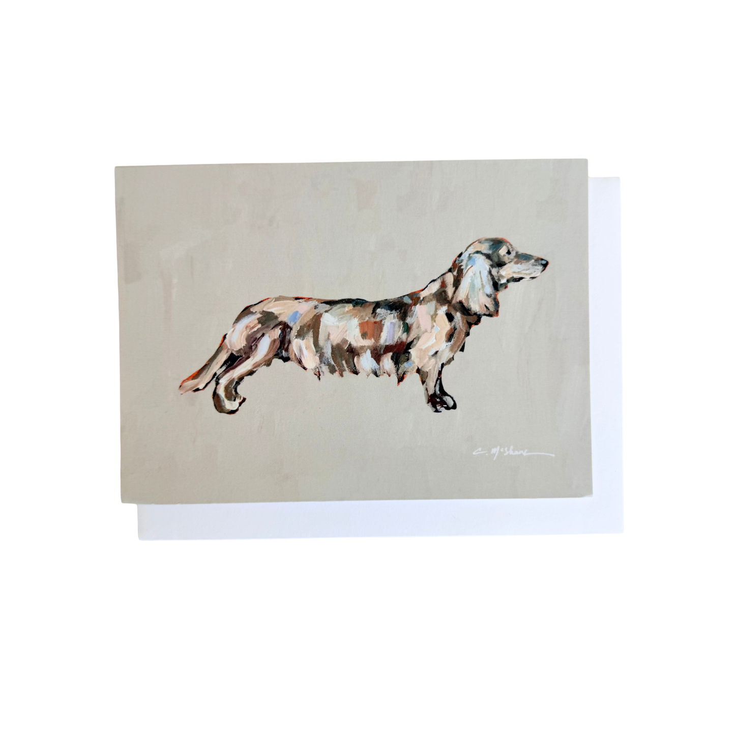 "Dachshund Blonde Long Hair" framable card