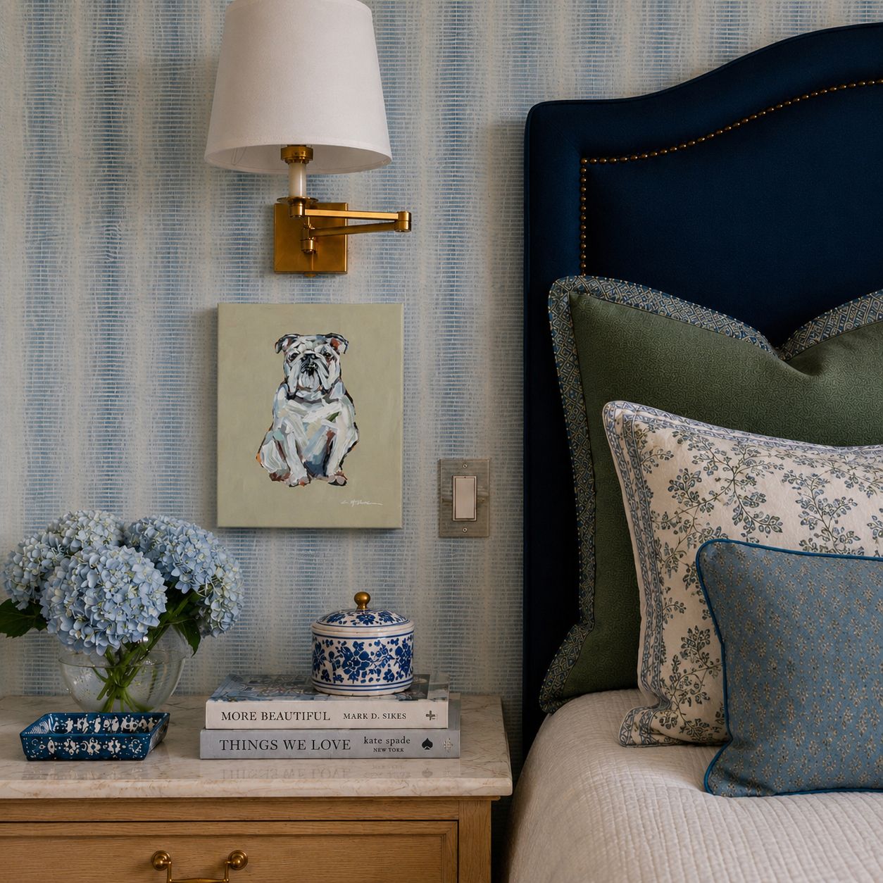 White English Bulldog Dog Canvas Print
