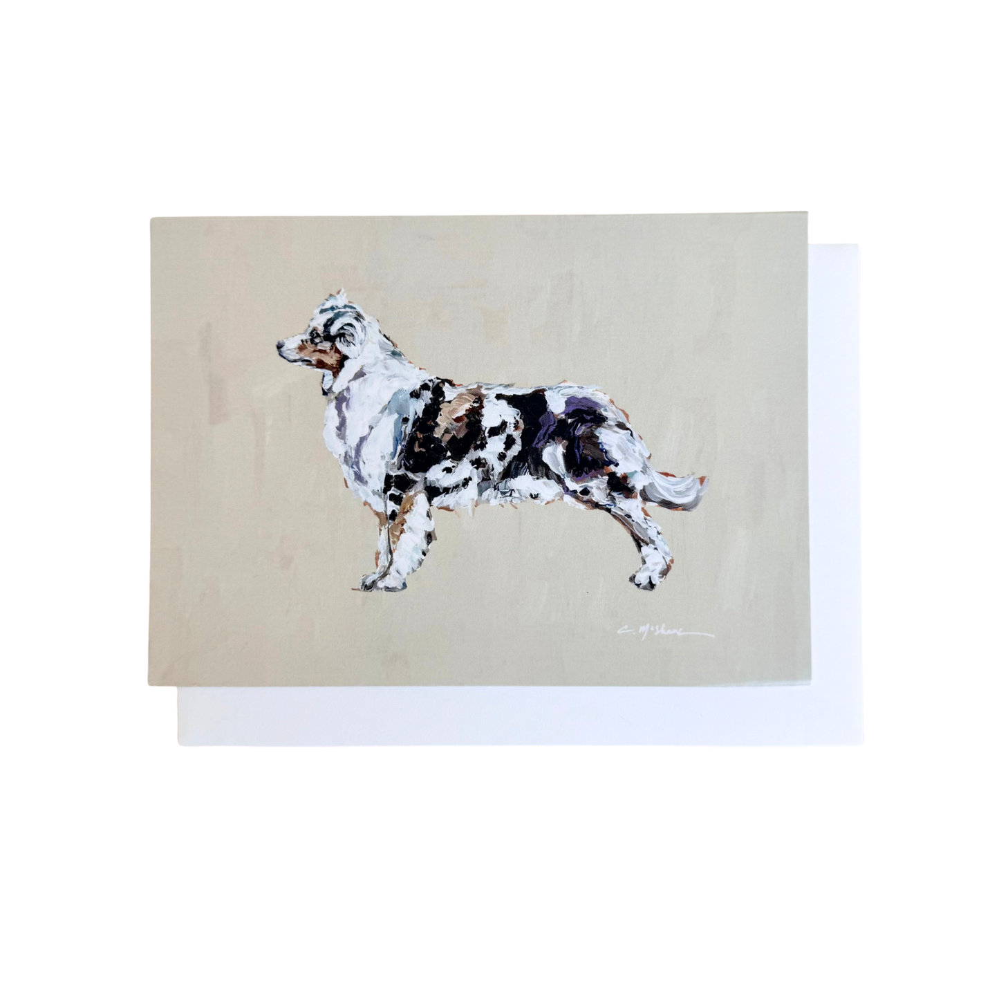 "Australian Shepherd Blue Merle" framable card