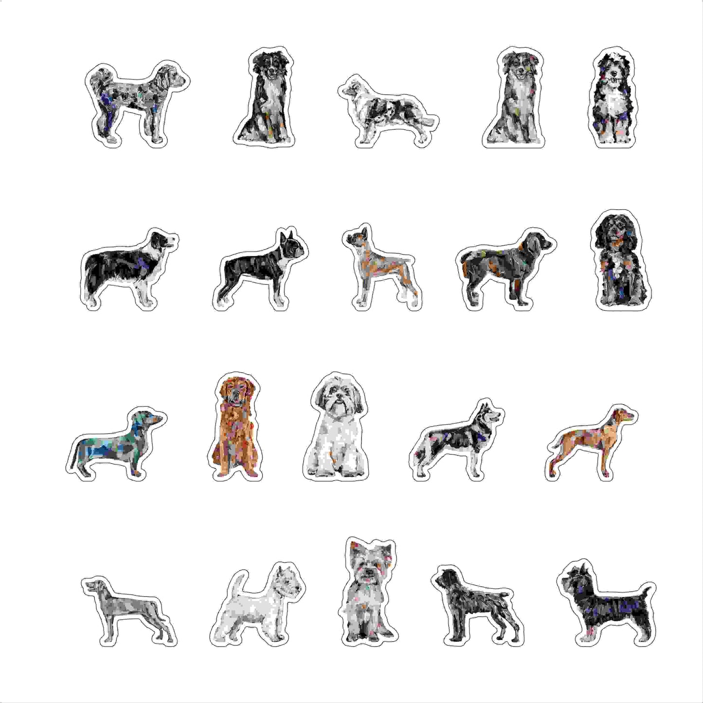 Dog Sticker Variety Pack VI (Case of 20 Assorted Dogs)
