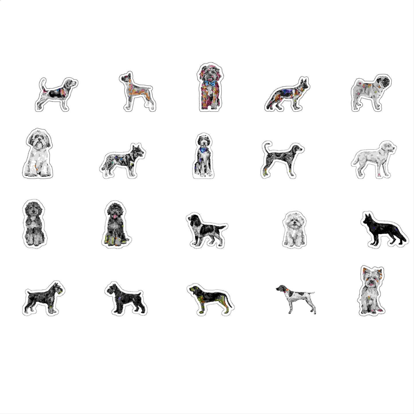 Dog Sticker Variety Pack VII (Case of 20 Assorted Dogs)
