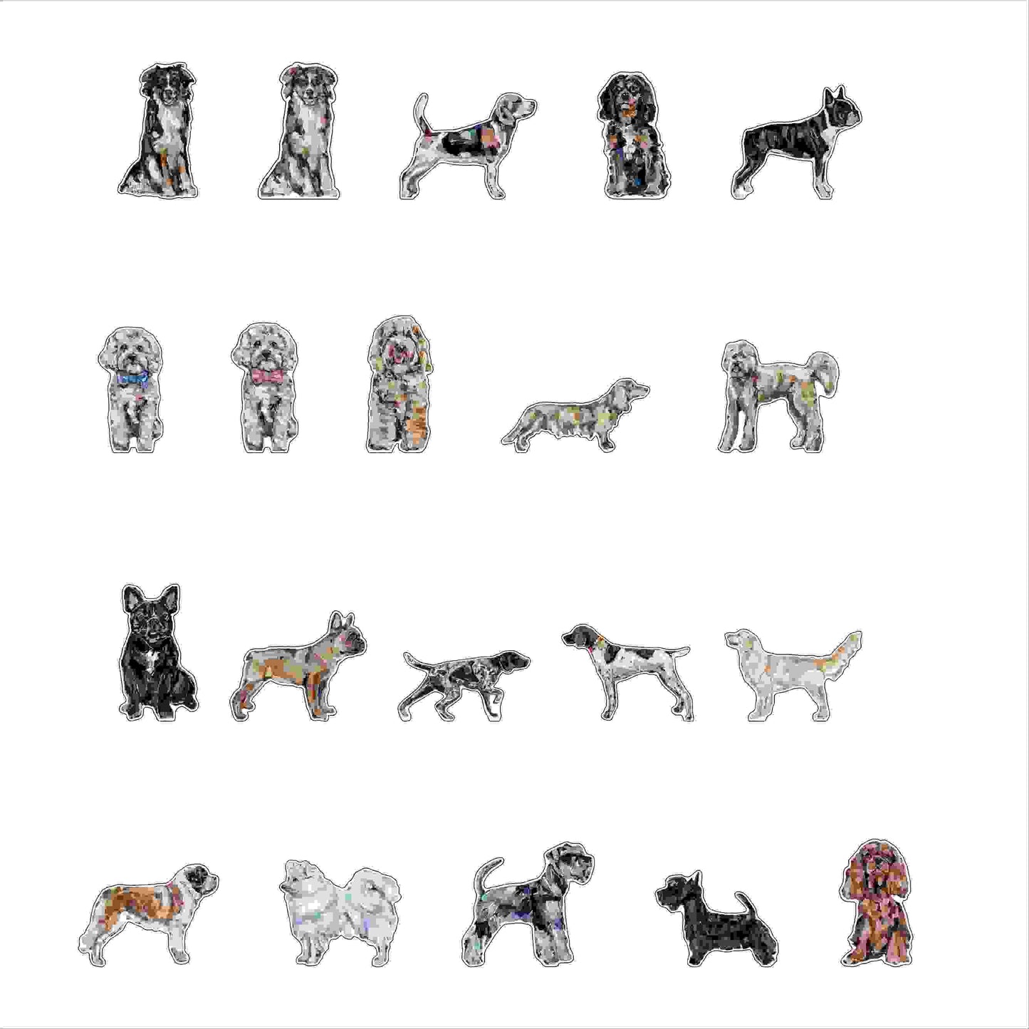 Dog Magnet Variety Pack II (Case of 20 Assorted Dogs)