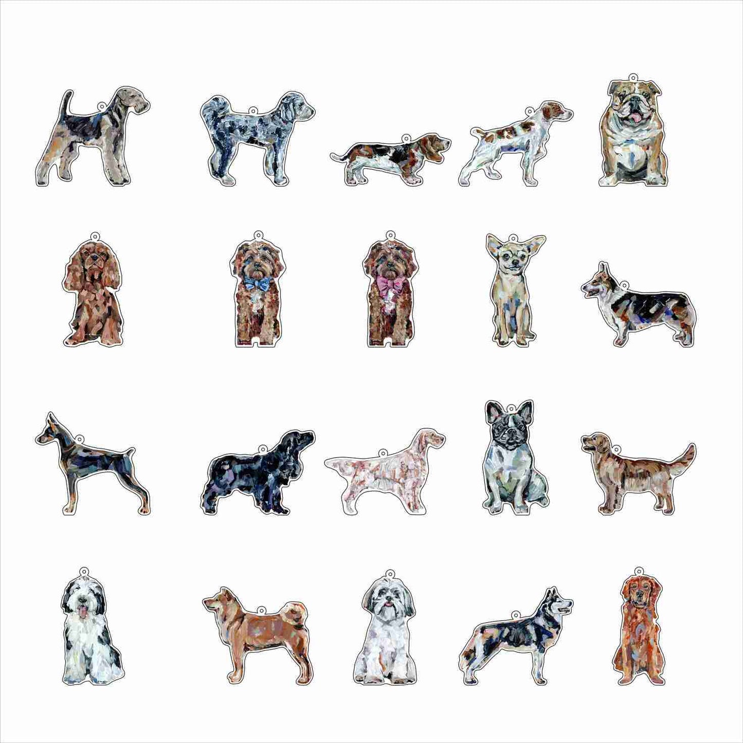 Dog Bag Charm Variety Pack III (Case of 20 Assorted Dogs)