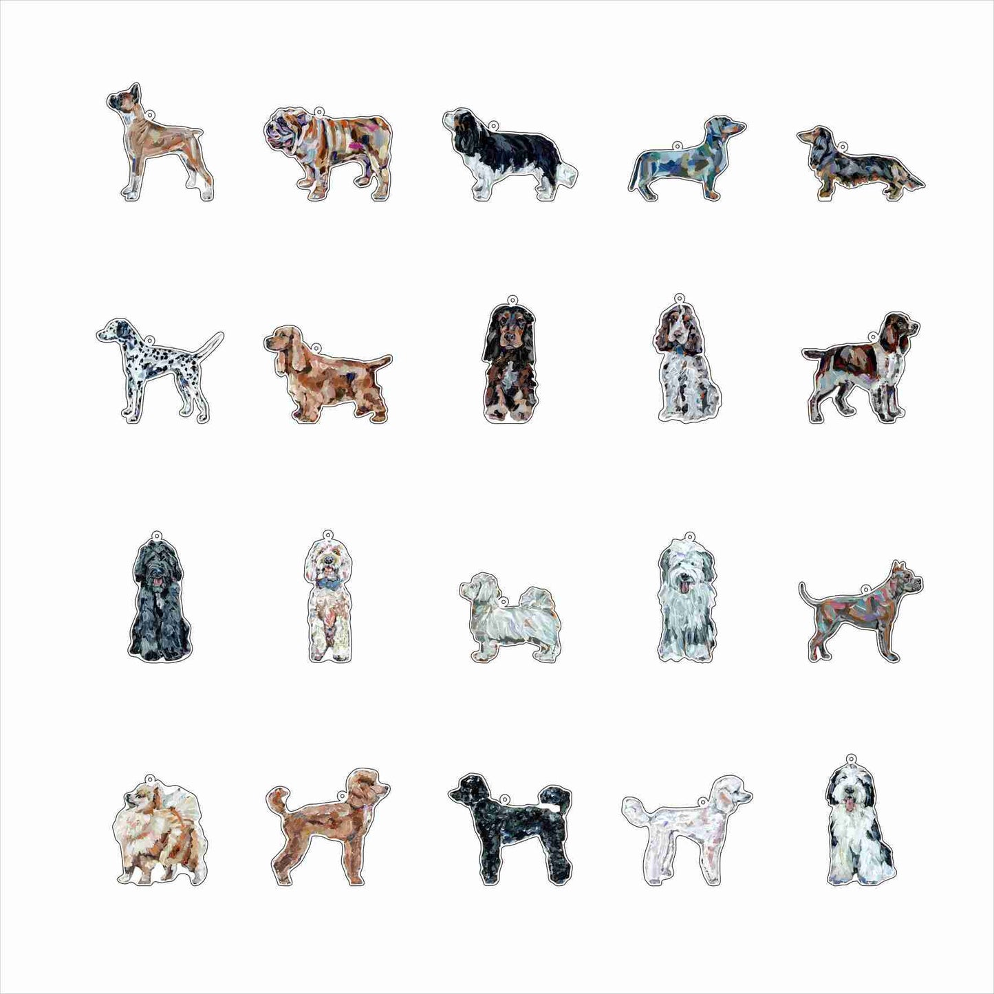 Dog Bag Charm Variety Pack IV (Case of 20 Assorted Dogs)