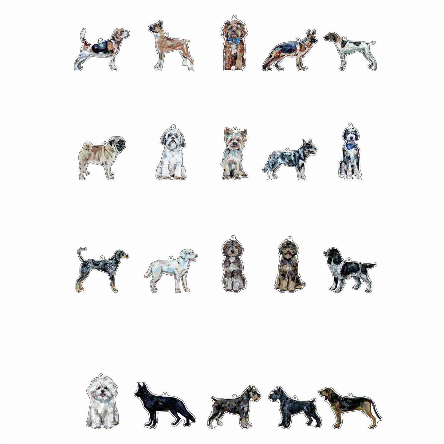 Dog Bag Charm Variety Pack VII (Case of 20 Assorted Dogs)