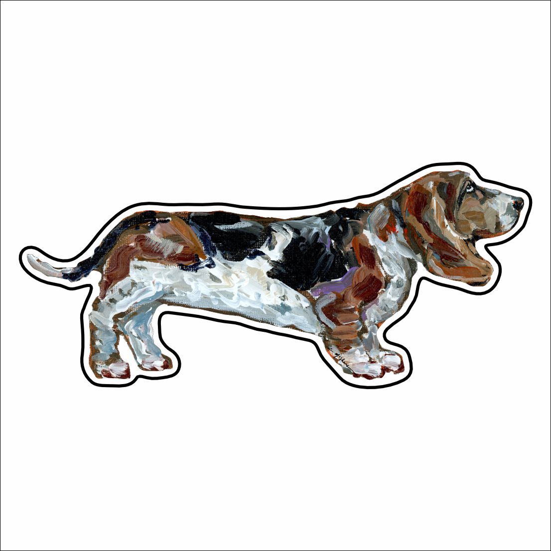 "Basset Hound Tri" Magnet (Case of 10)