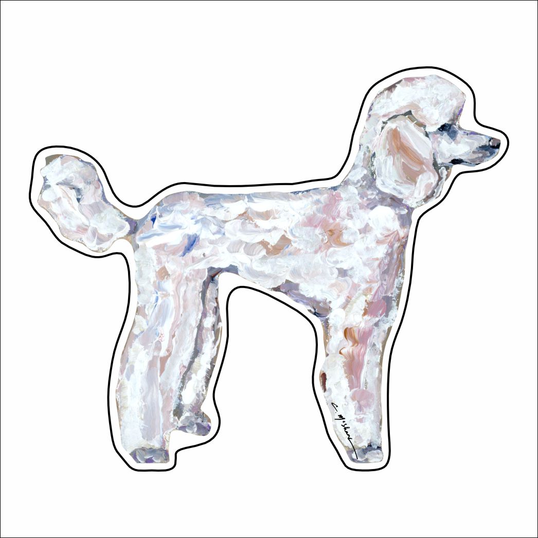 'Poodle White" Magnet (Case of 10)