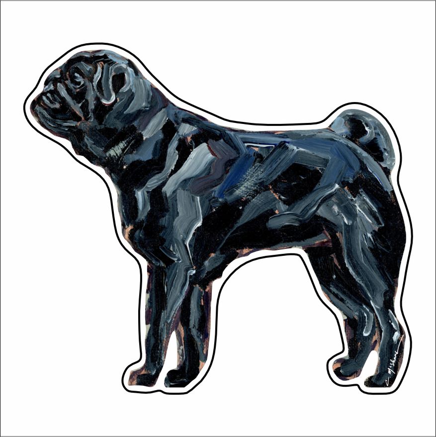 "Pug black" Magnet (Case of 10)