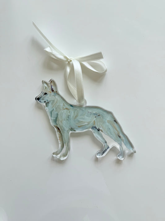 "German Shepherd White" Ornament (Mix + Match 10 MOQ)