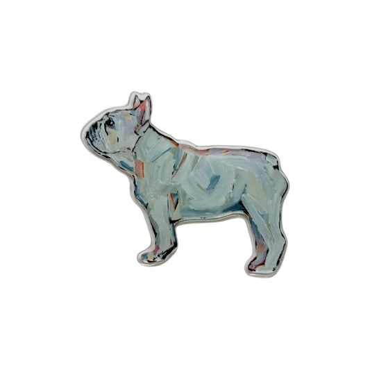 "Frenchie White" magnet