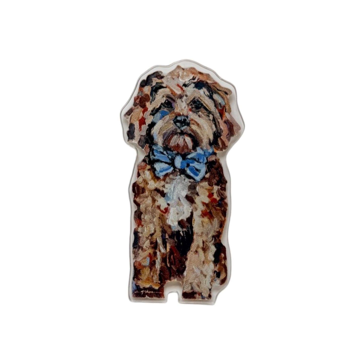 "Cavapoo Red with blue bow" magnet