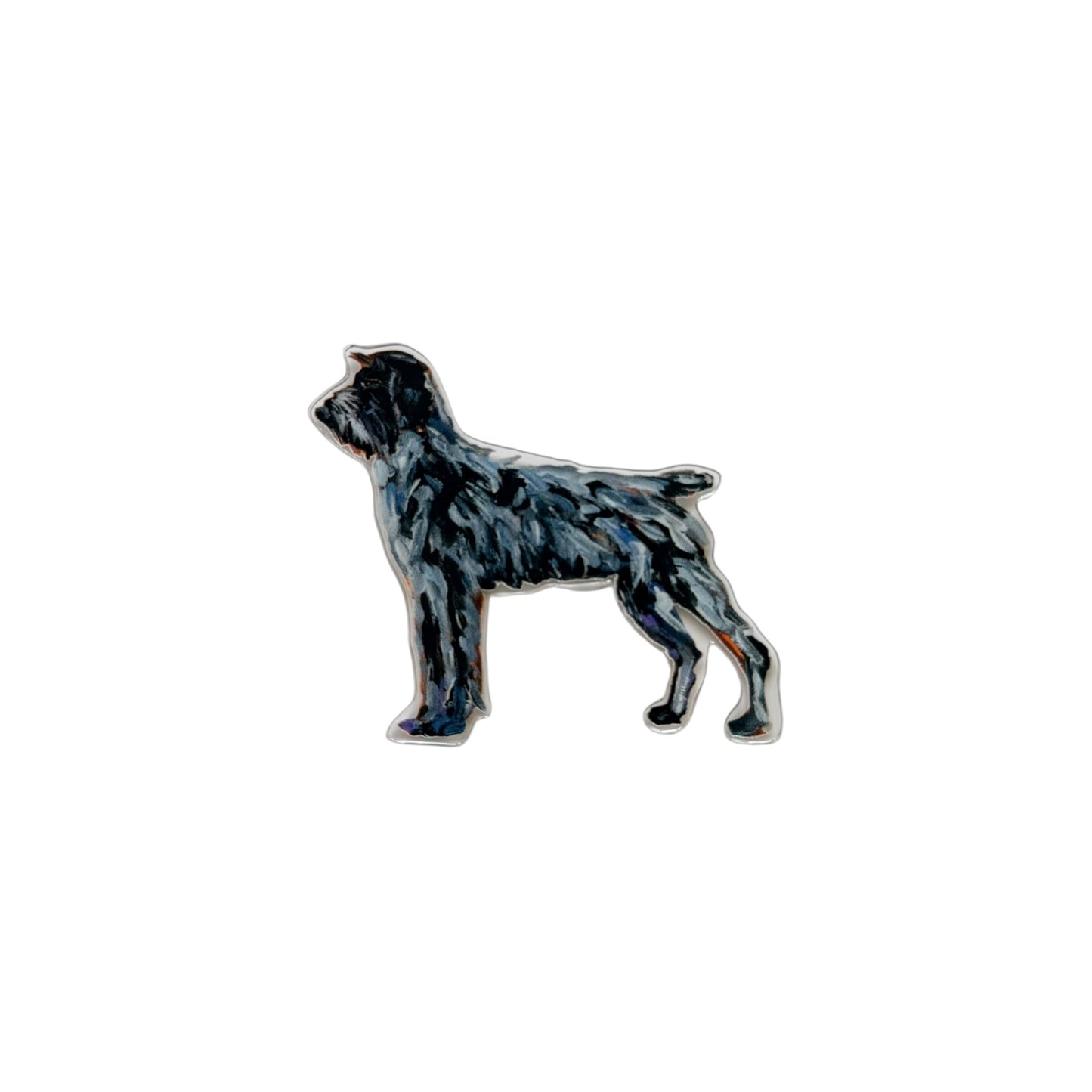 Wirehaired Pointing Griffon dog acrylic magnet featuring original artwork by Chelsea McShane.