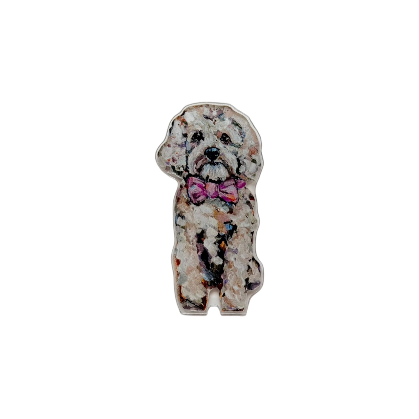 "Cavapoo Blonde with Pink Bow" Magnet (Case of 10)