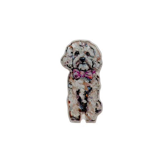"Cavapoo Blonde with Pink Bow" Magnet (Case of 10)