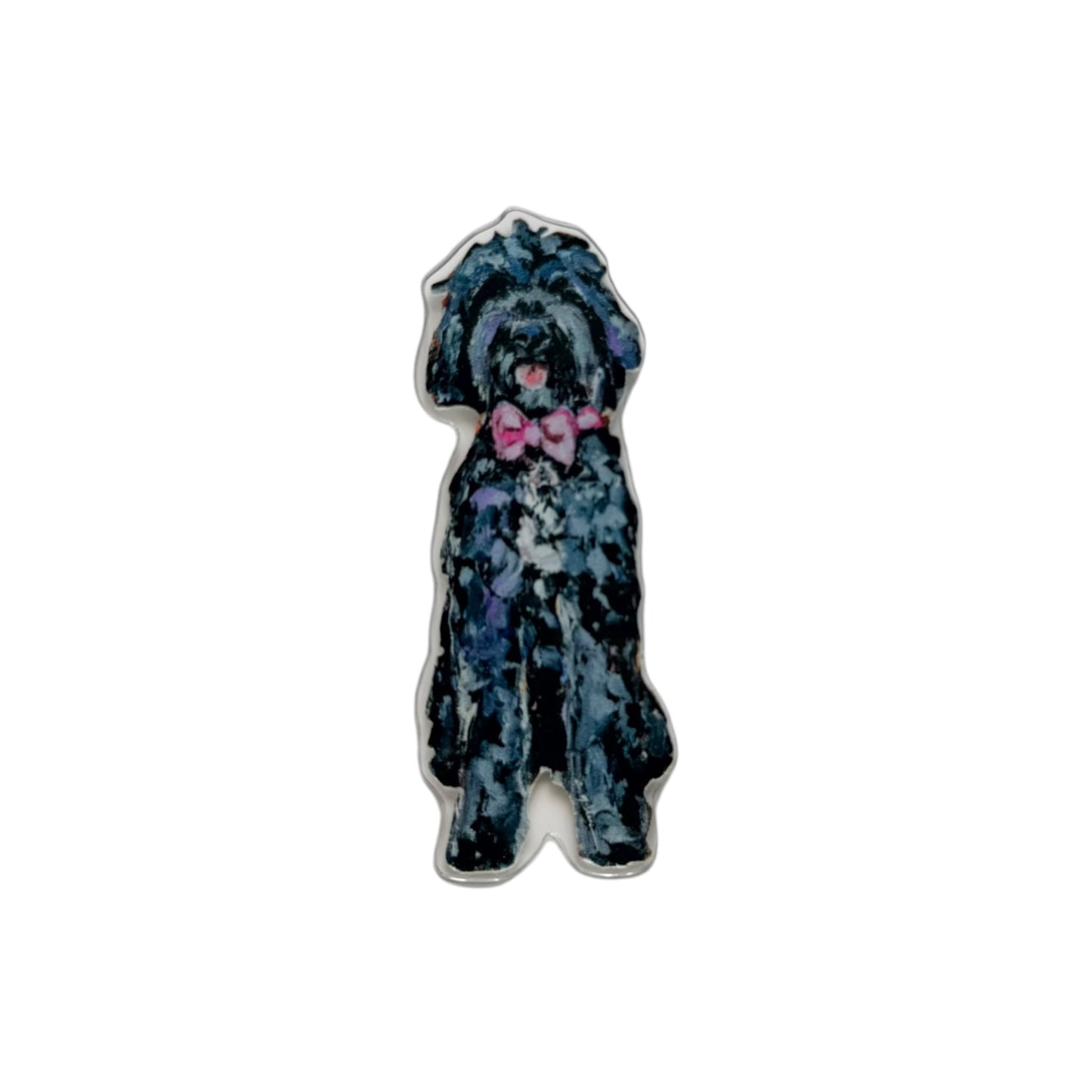 "Goldendoodle Black Pink Bow" magnet