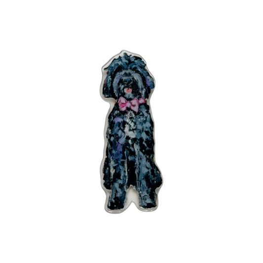 "Goldendoodle Black Pink Bow" magnet