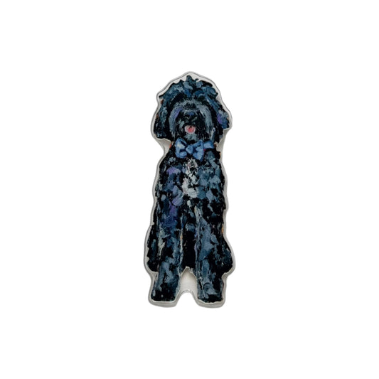 "Goldendoodle Black Blue Bow" magnet