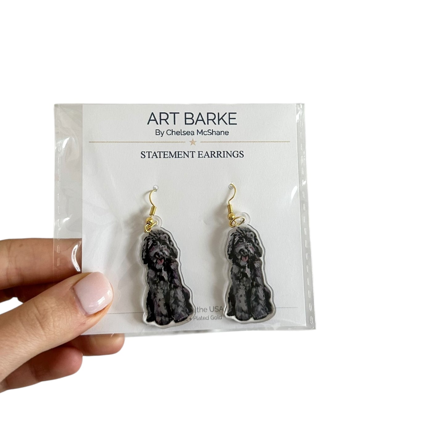 "Goldendoodle Chocolate Shaggy" Earrings
