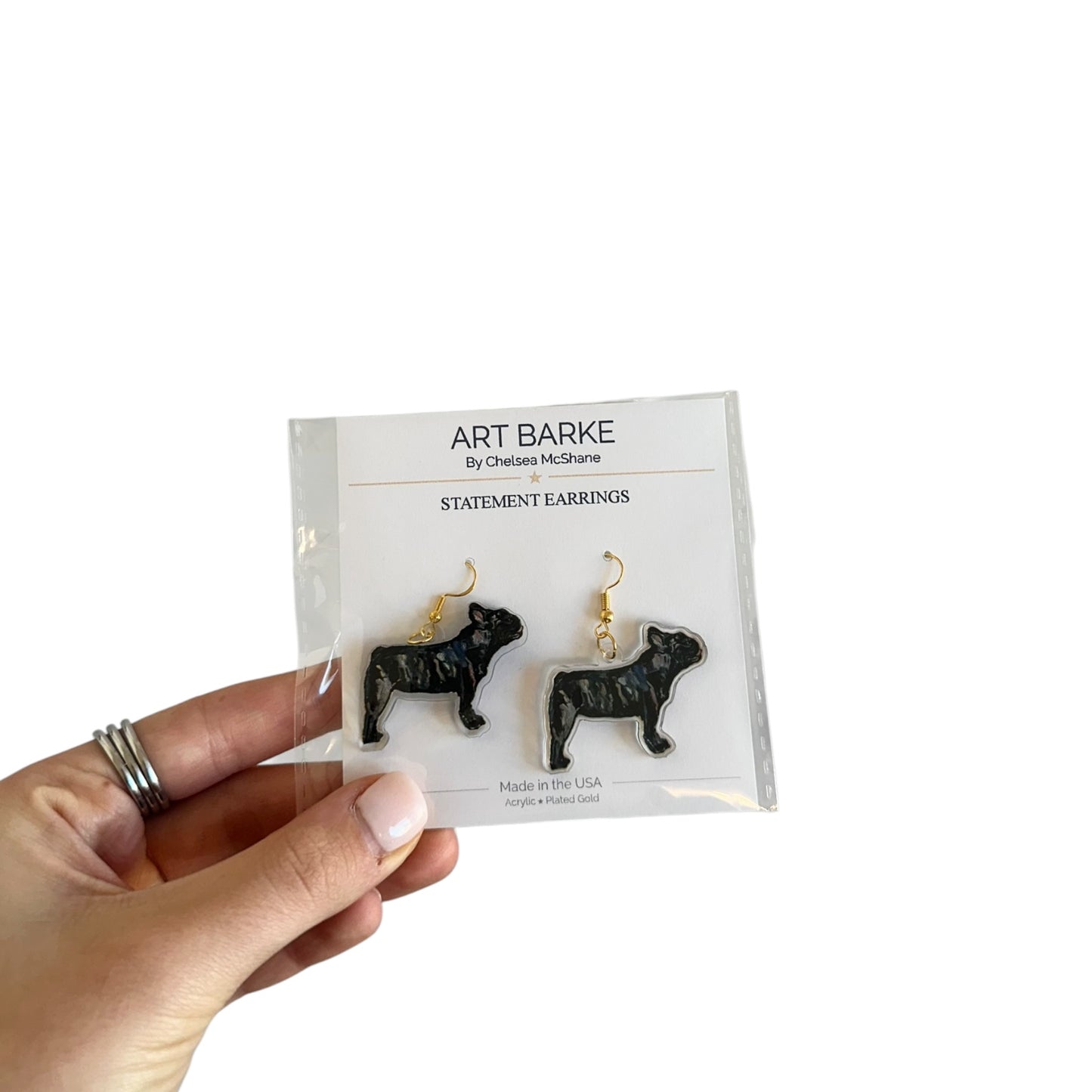 "Frenchie Brindle" Earrings