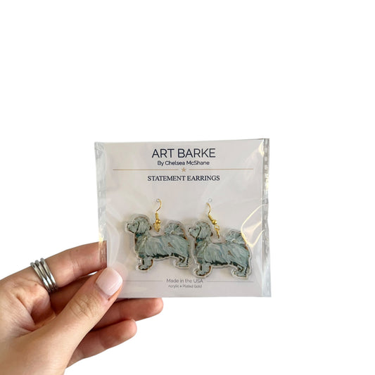 Maltese Short-Haired Acrylic Dog Earrings