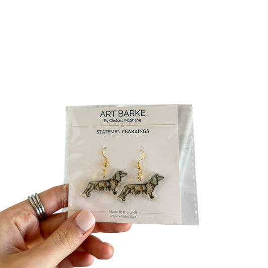 "Dachshund Blonde Long Haired" Earrings