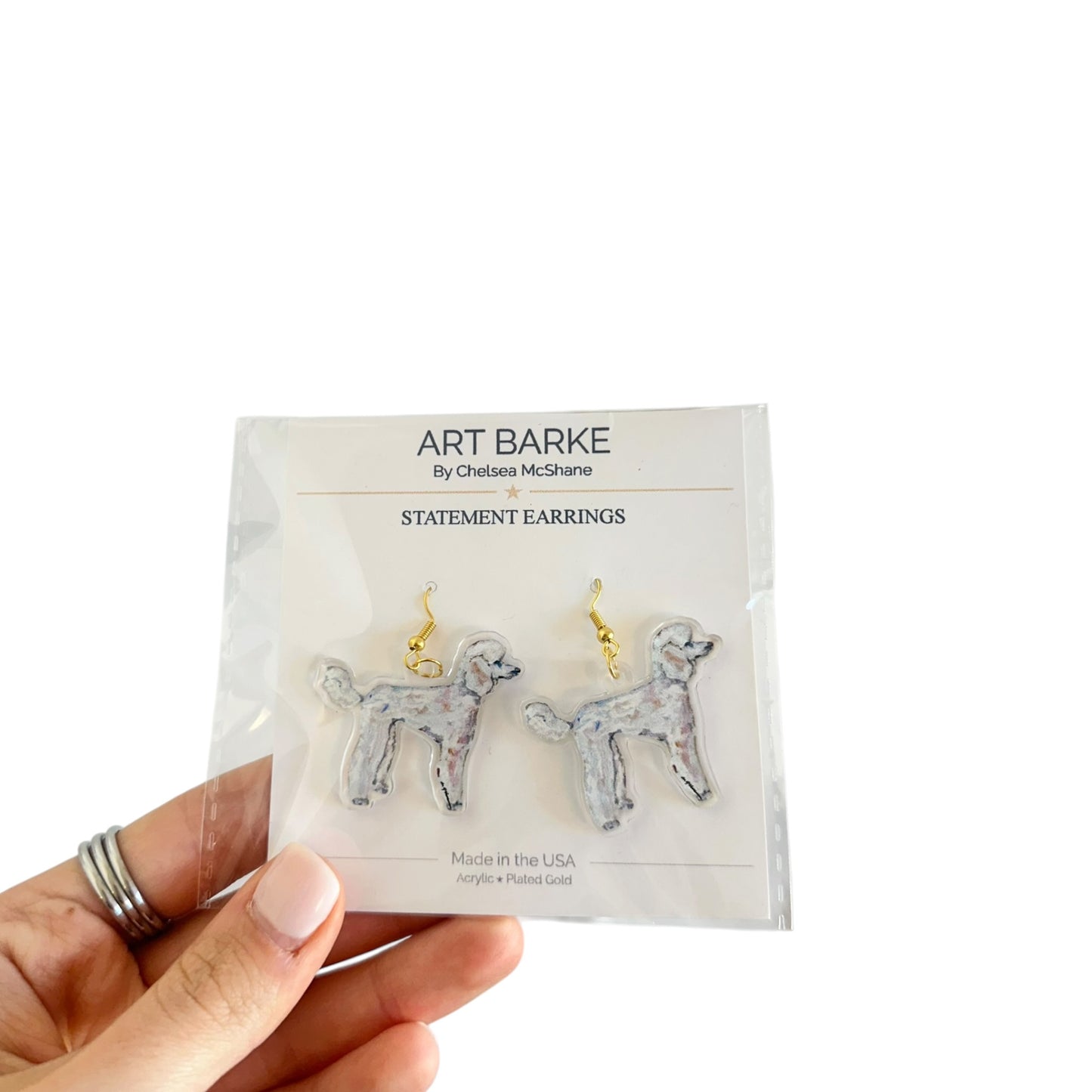 "Poodle White" Earrings