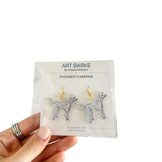"Poodle White" Earrings