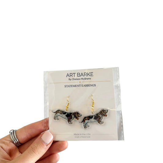 "Basset Hound Tri" Earrings