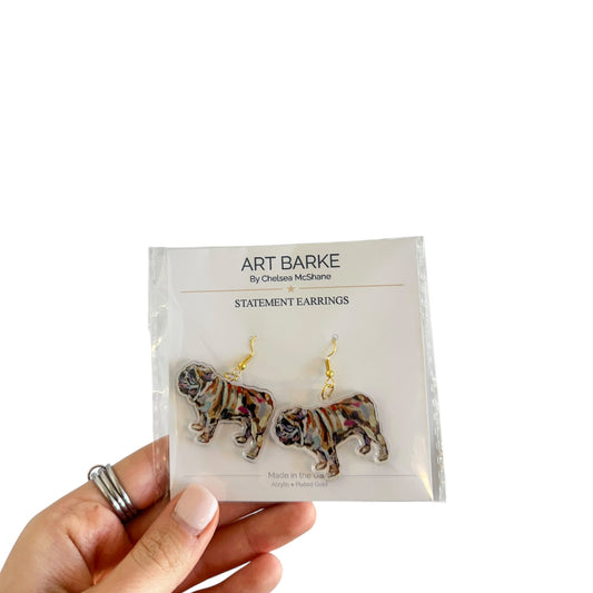 "Bulldog Abstract" Earrings
