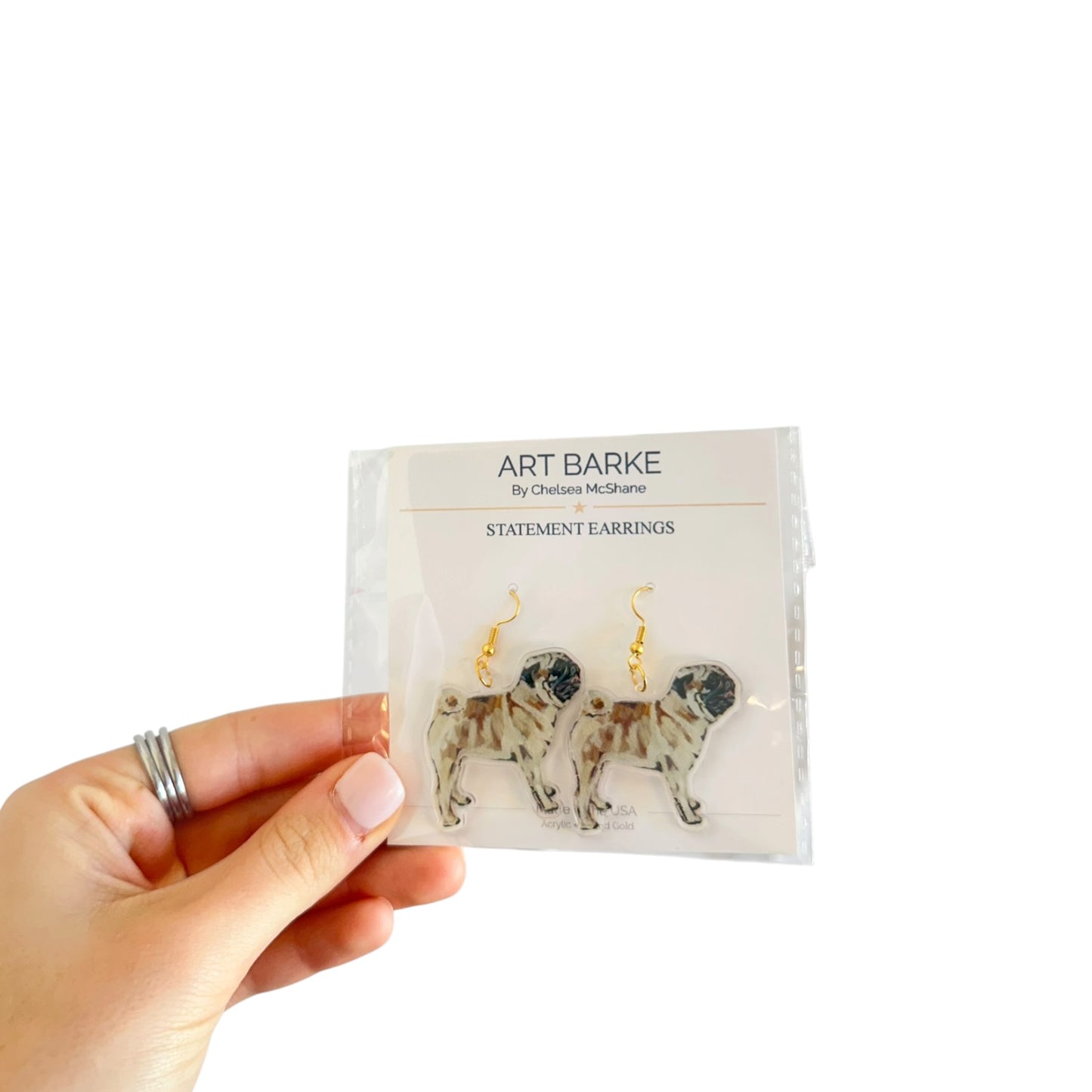 "Pug Fawn" Earrings