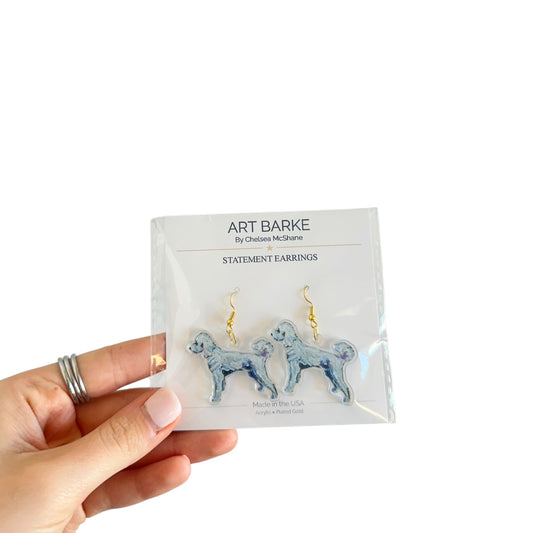 "White Goldendoodle" Earrings