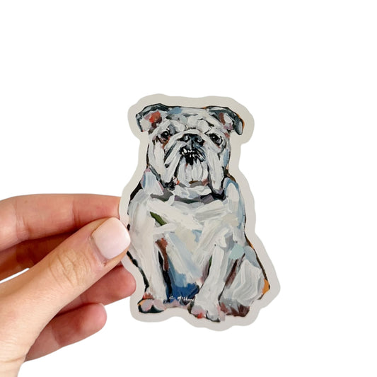"English Bulldog White" Sticker