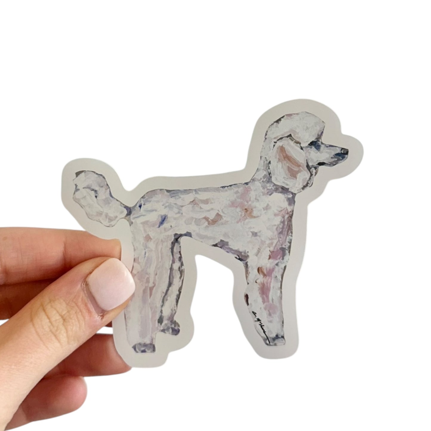 "Poodle White" Sticker