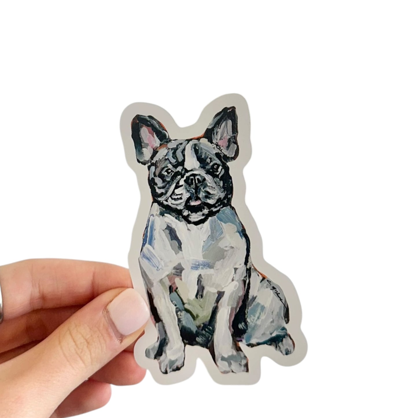"Frenchie Black & White" Sticker