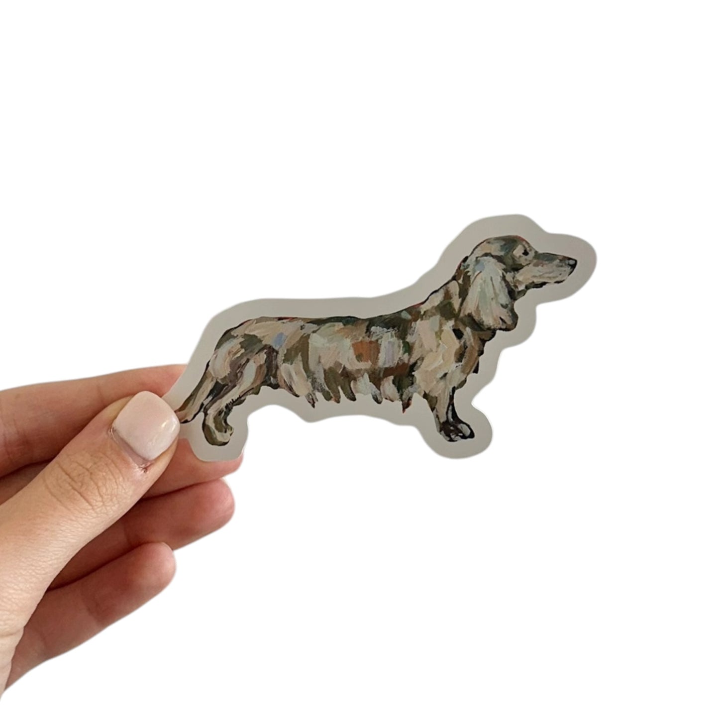 "Dachshund Blonde Long Haired" Sticker