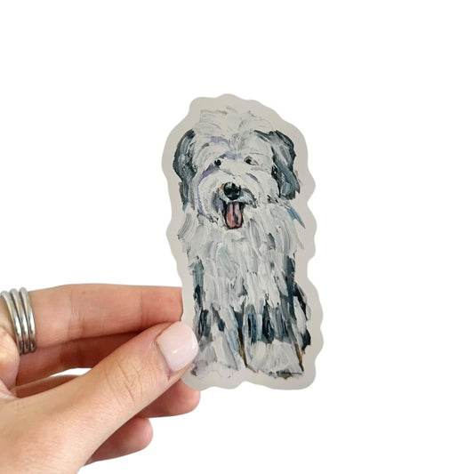 "Old English Sheepdog Gray & White" Sticker