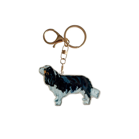 "Cavalier King Charles Tri" bag charm